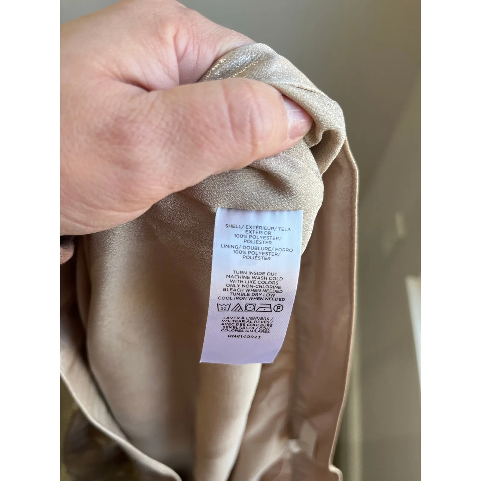 LOFT Champagne Metallic Pleated Midi Skirt Elegant Party Holiday NWT Size 8 - Image 3