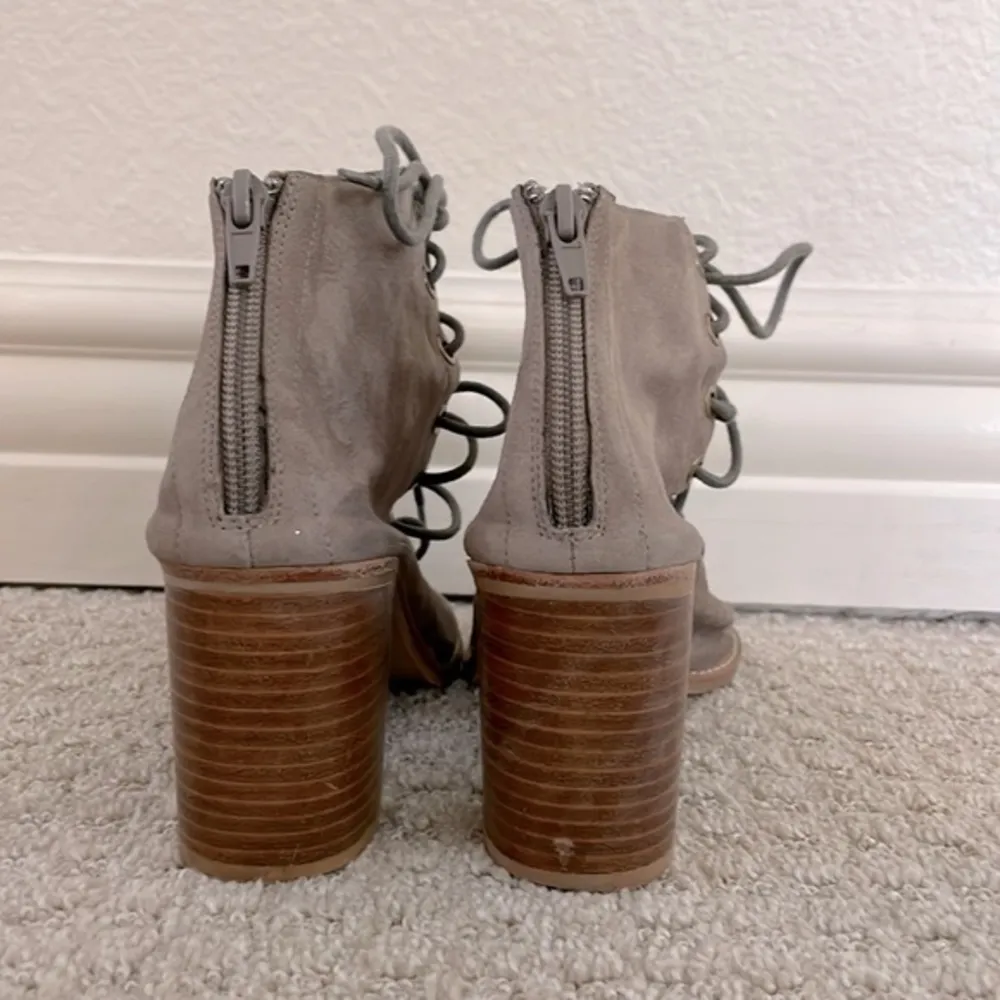 Jeffrey Campbell Taupe CORS Lace Up Open Toe Heels - Image 5