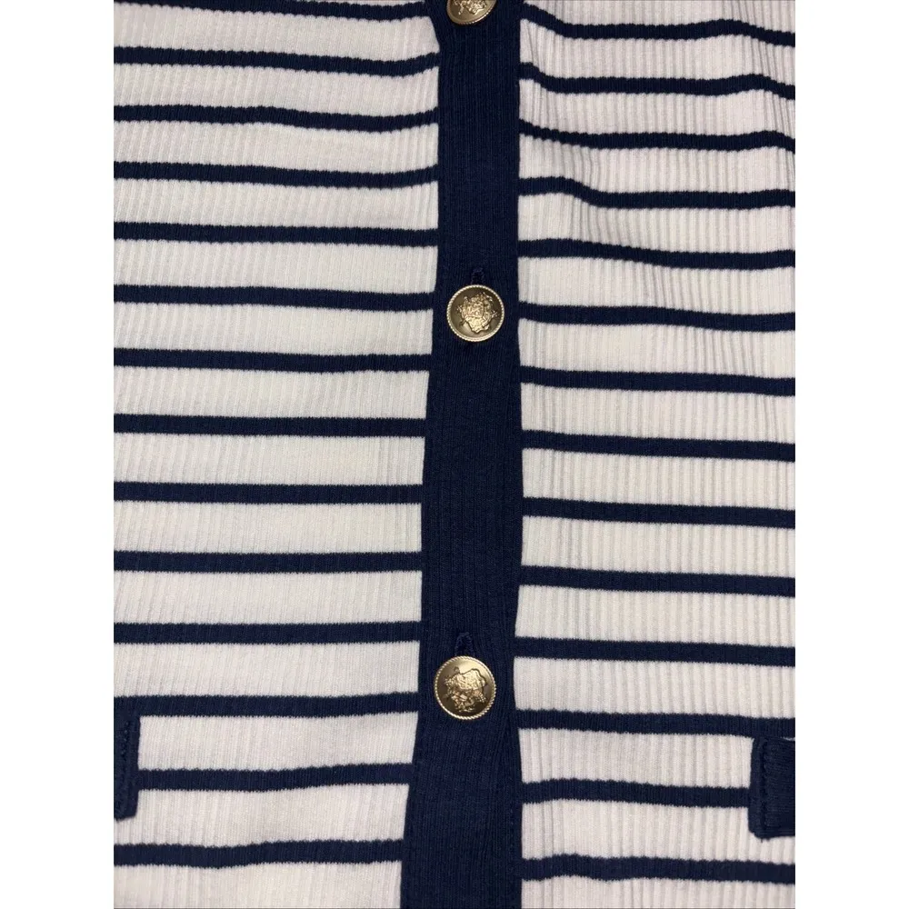 J Crew Nautical Womens Blue White Striped  Tank Top XL NWT - Image 4