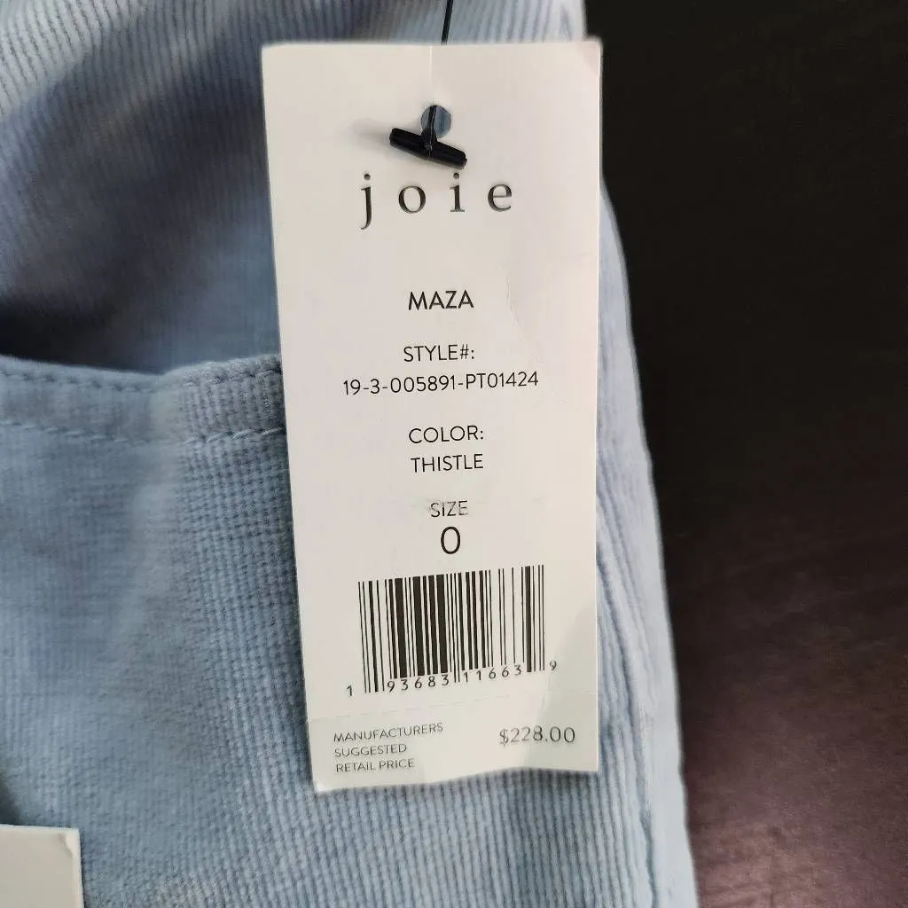 Joie Light Blue Corduroy Pants NWT Size 0 Joie Blue Corduroy Ankle Pants - Image 8