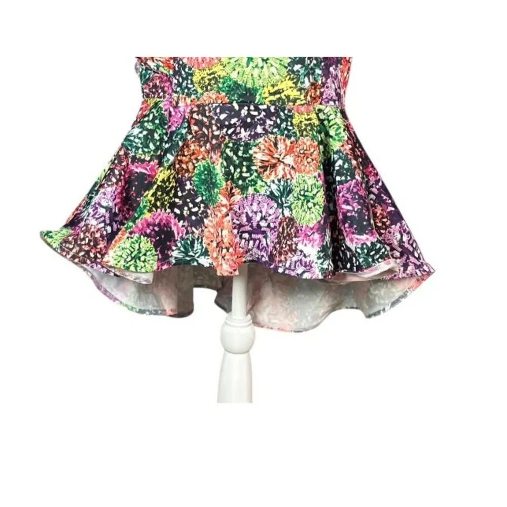 Eien Top Size 3X Peplum Hem Abstract Ruffle Sleeveless Artsy Chic Party Dressy Purple - Image 4