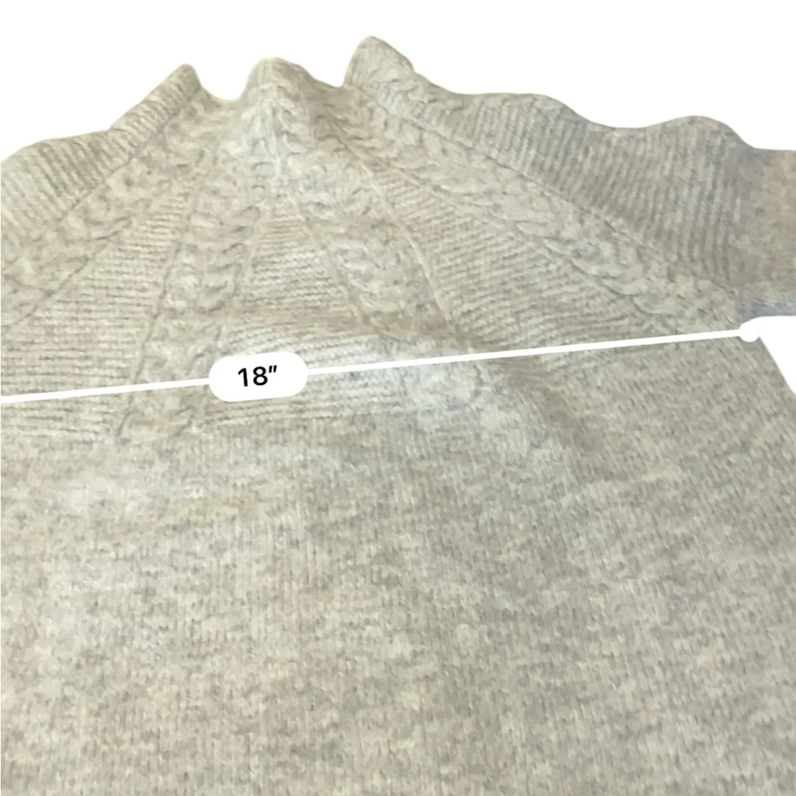 Topshop Gray Cable Knit Sweater Mock neck pullover size XS Extra Small - Image 7