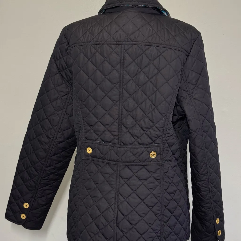 C. Wonder Black Quilted Jacket gold buttons woman’s sz L Size L - Image 11