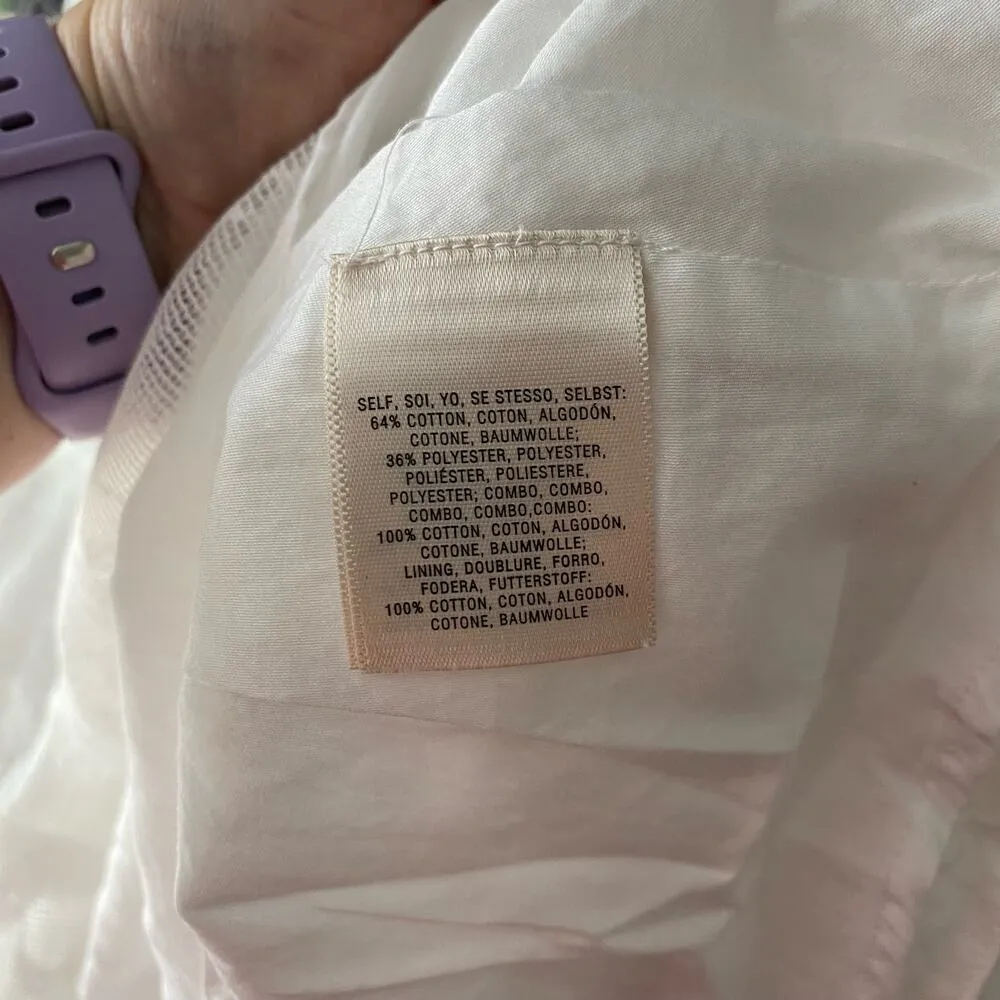 Anthropologie HD in Paris White Floral Lace Print High-Neck Dress Size Small - Image 5