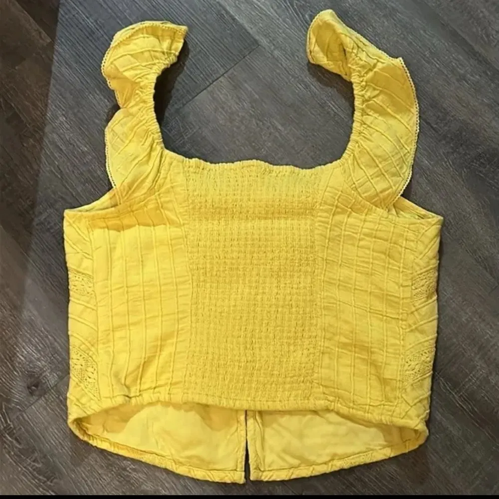 NWOT Free People Yellow Riviera Lace Tank Size Small - Image 6