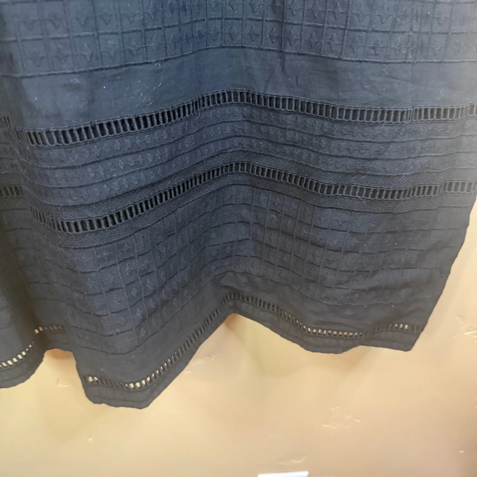 J. Crew Black Eyelet Lace Trim Bell Sleeve Shift A-Line Dress Size 14 Whimsigoth - Image 5