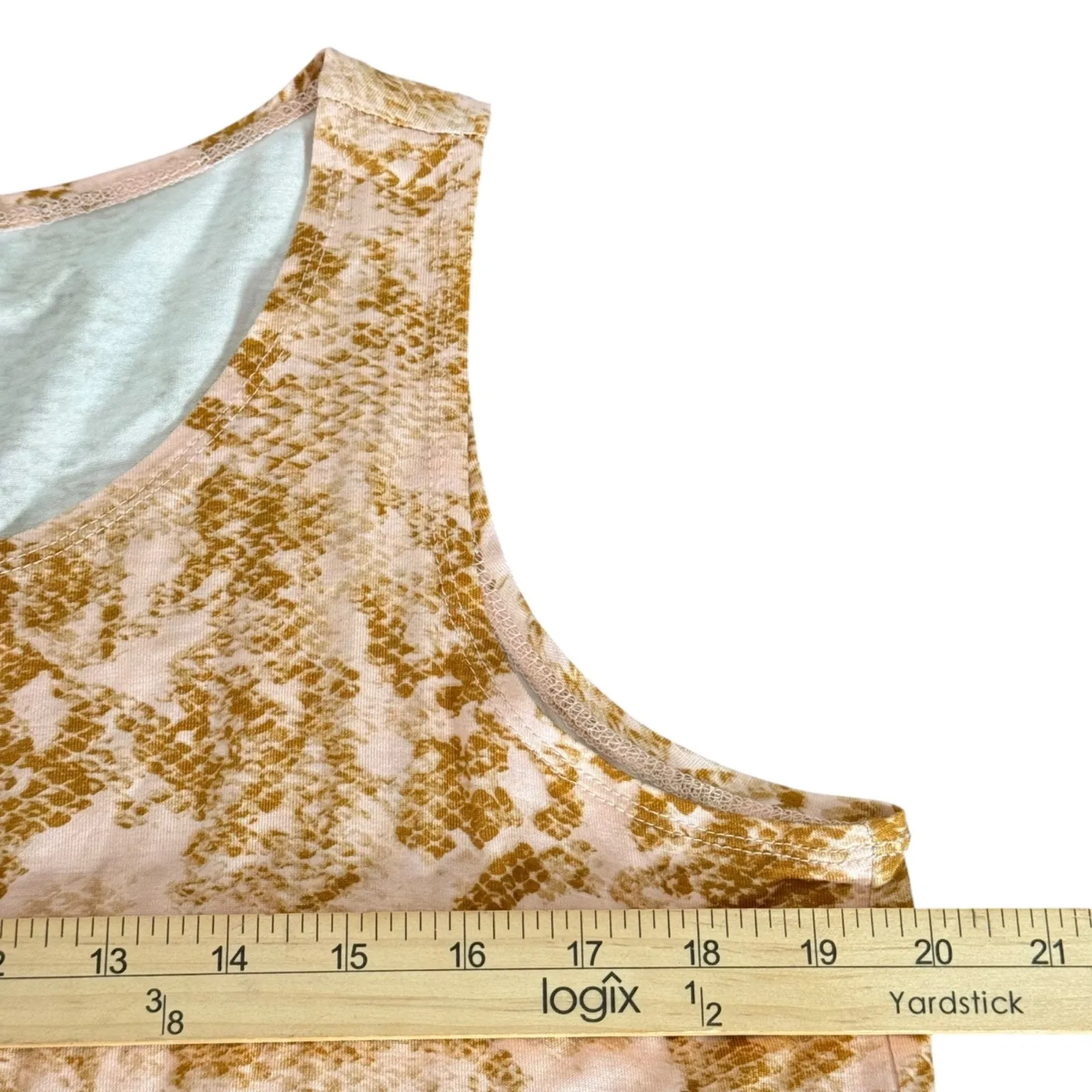 LOGO by Lori Goldstein Sleeveless Top Snakeskin Animal‎ Print Size L Pink Brown - Image 8
