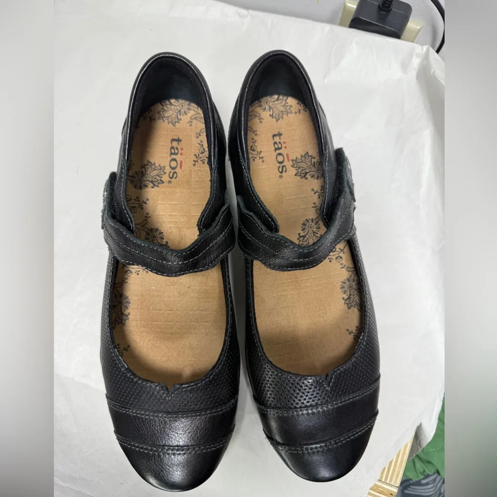 Taos Bravo Mary Jane Shoes Black Leather Sz 8 Professional Clog Office - Image 9