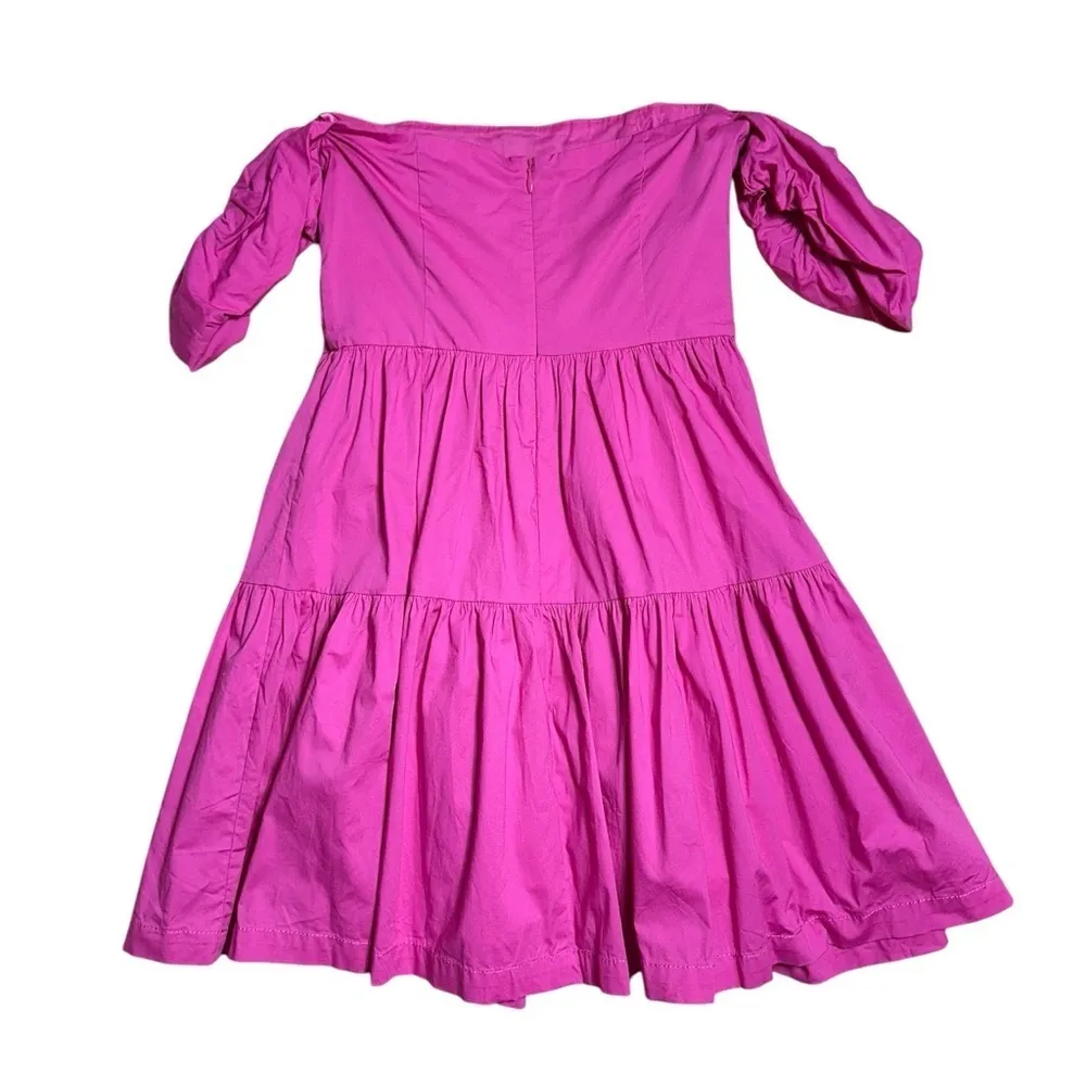 STAUD Pink Off the Shoulder Elio Mini Dress Womens US 2 - Image 9