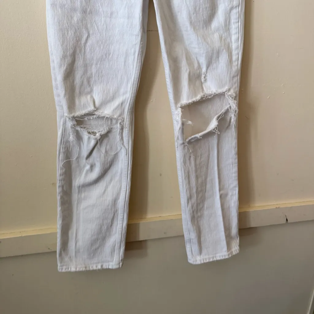 Abercrombie & Fitch The '90s Distressed Straight Ultra High Rise jeans white 4 - Image 5