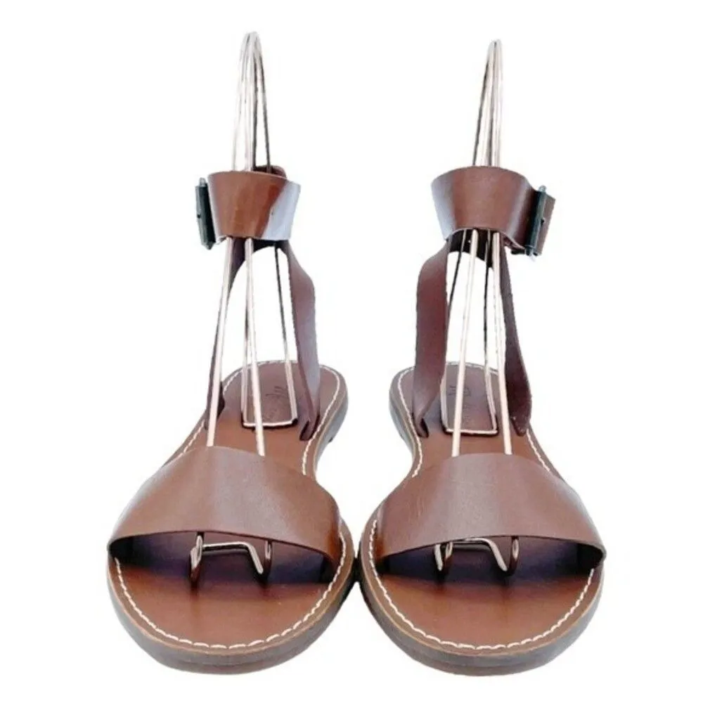 Madewell The Boardwalk Ankle-Strap Sandal English Saddle Brown Leather Size 7.5 - Image 8