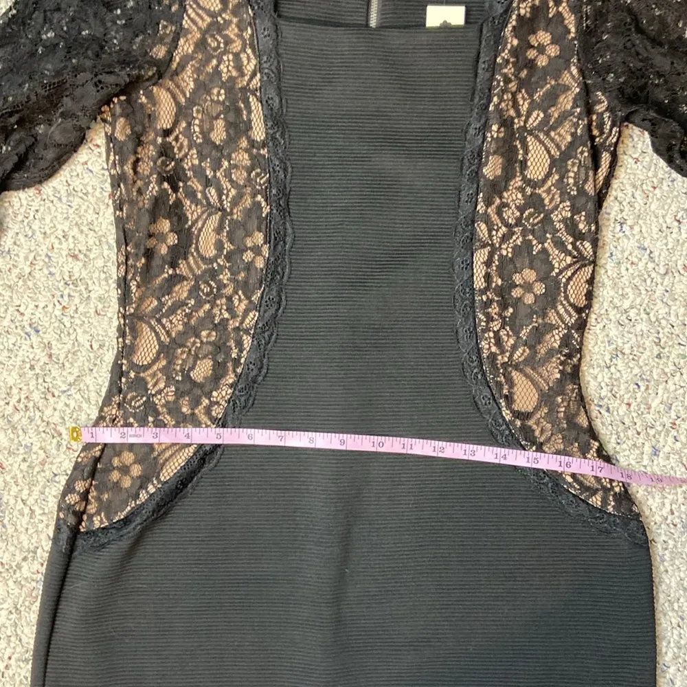 NWT Long Tall Sally Black Lace Bodycon Midi Dress LBD Elegant 3/4 Sleeve Sz 10 - Image 17