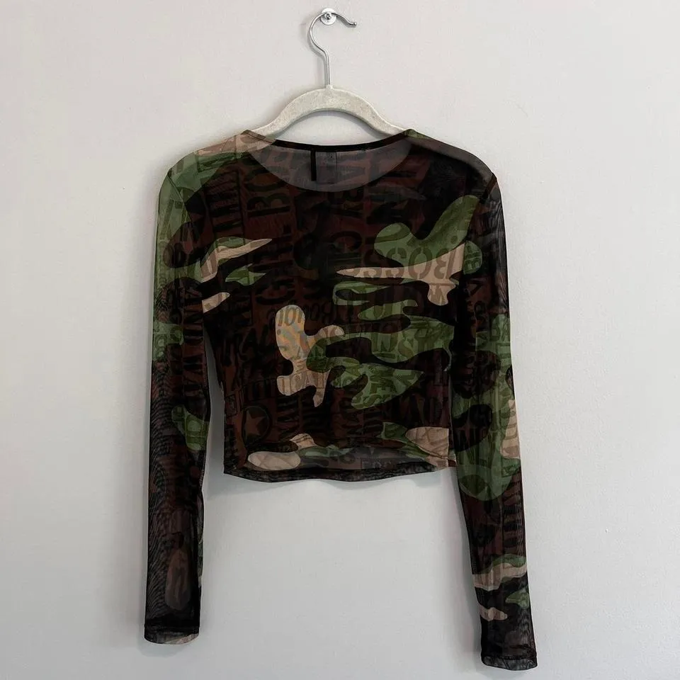 VINTAGE CAMO WINDSOR SHEER‎ ALL OVER PRINT LONG SLEEVE SHIRT - Image 6