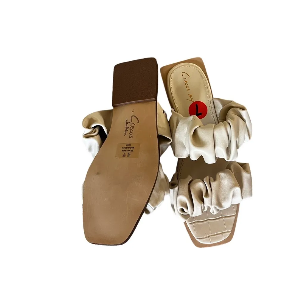 NEW Circus by Sam Edelman Women's Iggy Ruched Slide Sandals MODERN IVORY - Image 10