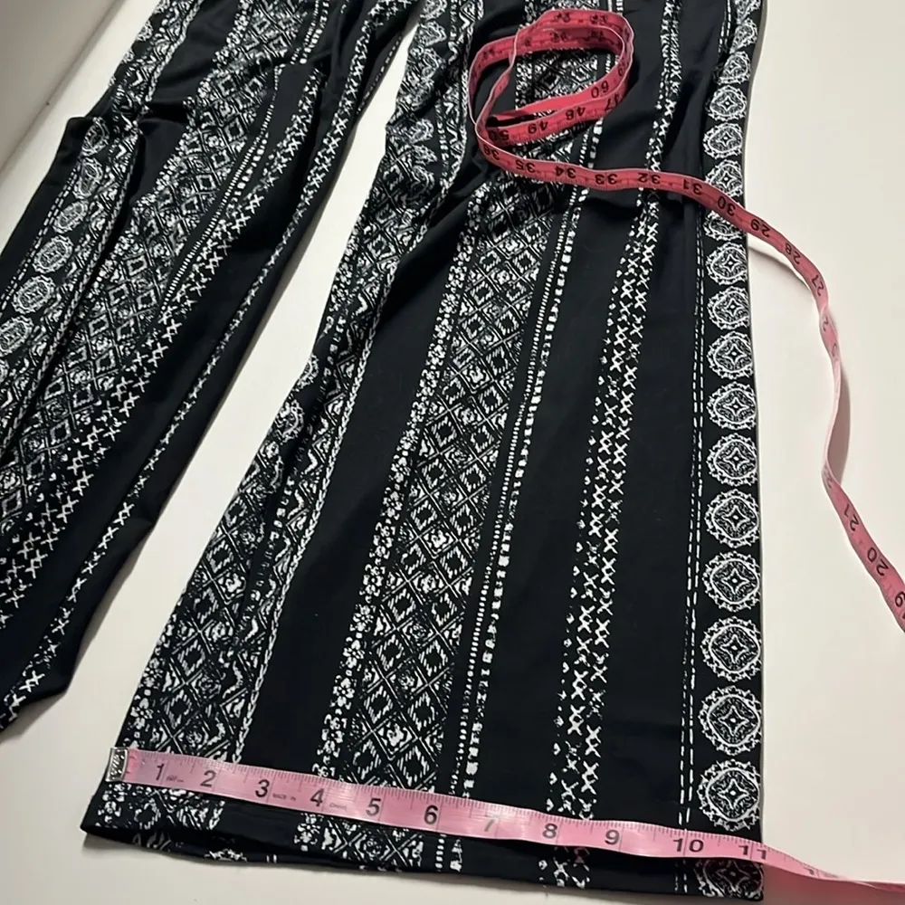 Joe B Medium boho pants black white pants stretchy drawstring lightweight comfortable - Image 11
