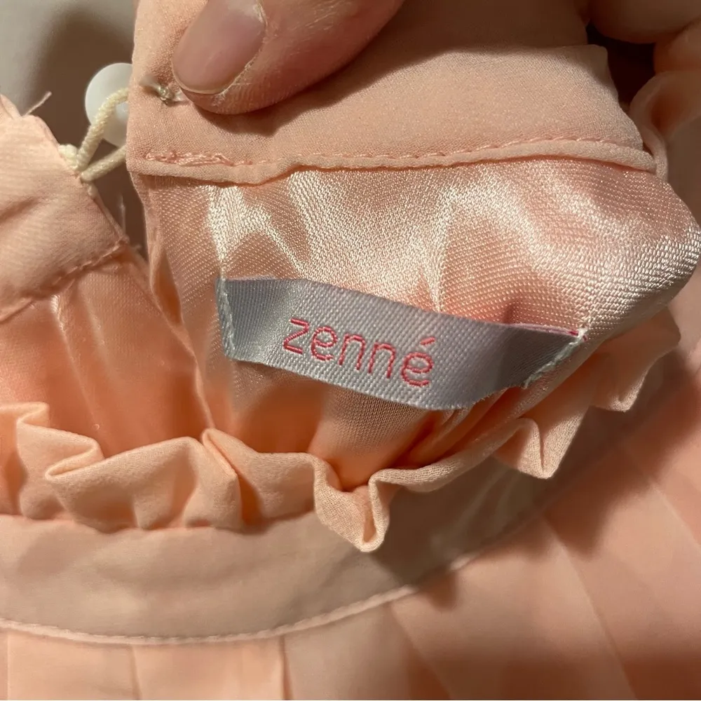 Gorgeous peach boho maxi ruffle collar cold shoulder drapey belted beach dress Orange Size M - Image 11