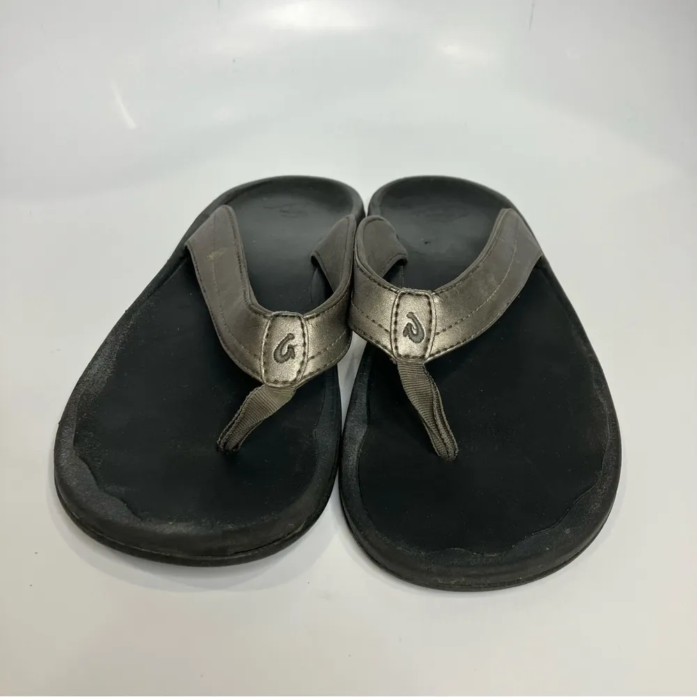 Olukai OHana flip flop sandals silver women’s size 10‎ casual beach summer - Image 3