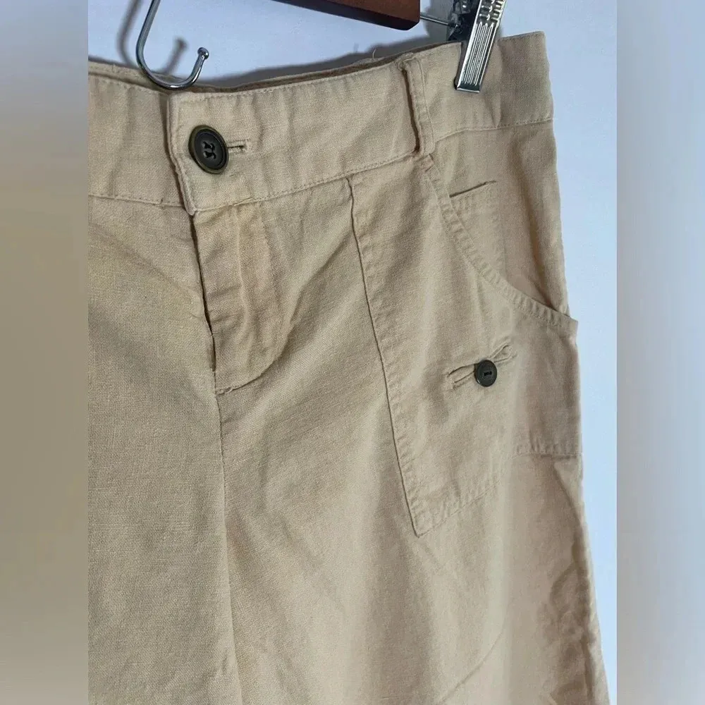 Speechless Butter Yellow Linen Blend Capri Pants Vacation Beach Size 7 EUC! 0165 - Image 3