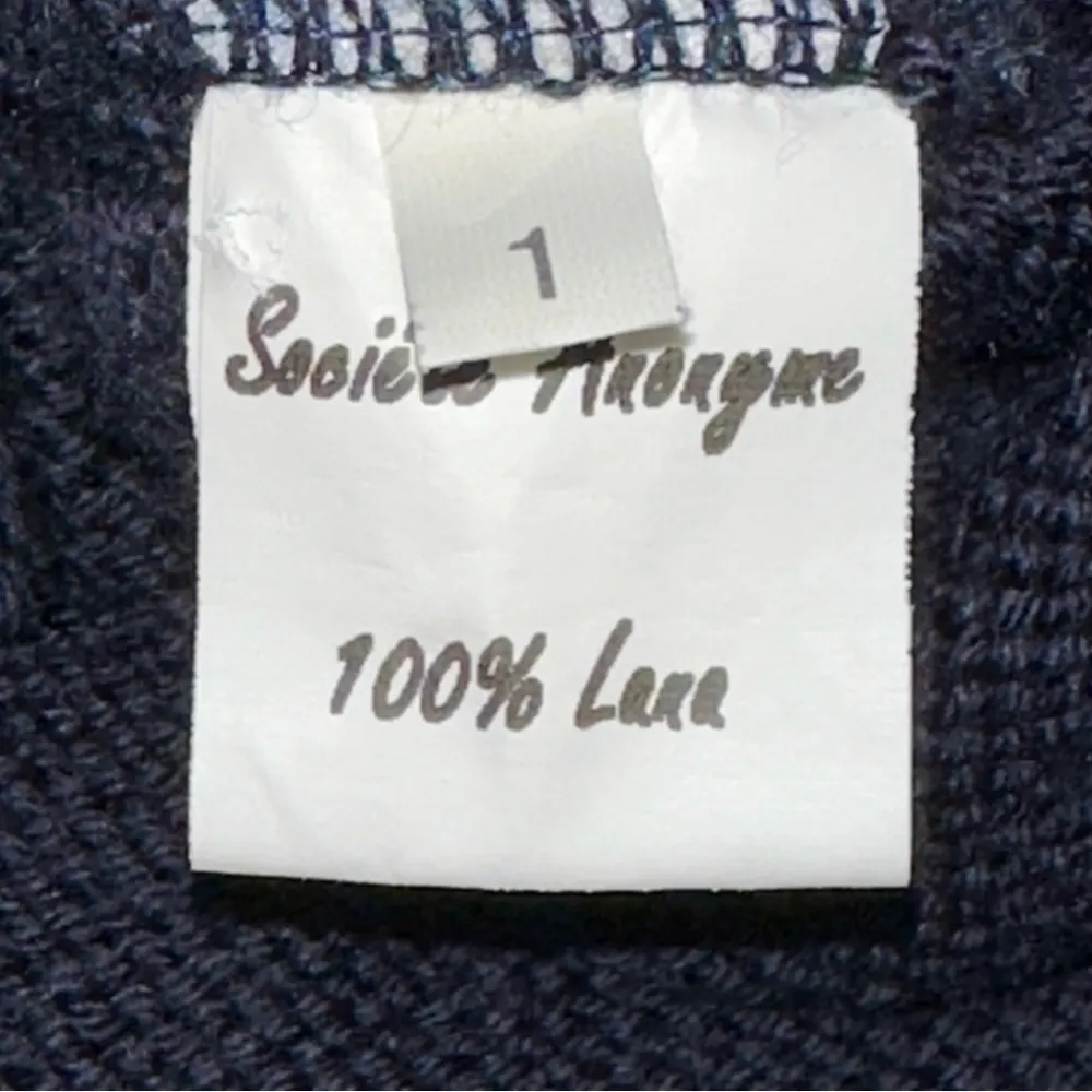 Societe Anonyme Women’s Size 1 S Navy Blue Wool Long Sleeve Sweater Knit Dress - Image 8