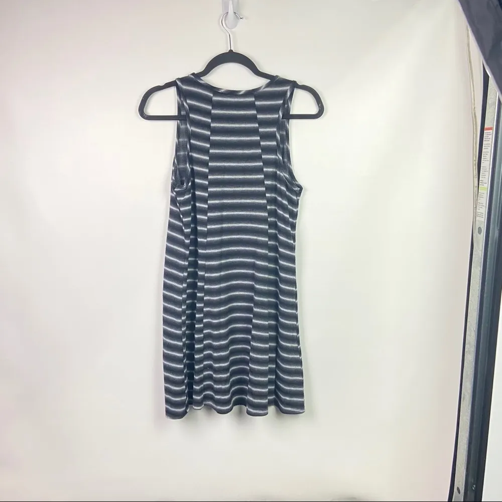 ONE CLOTHING Med Black/White Striped A-line Dress - Image 2