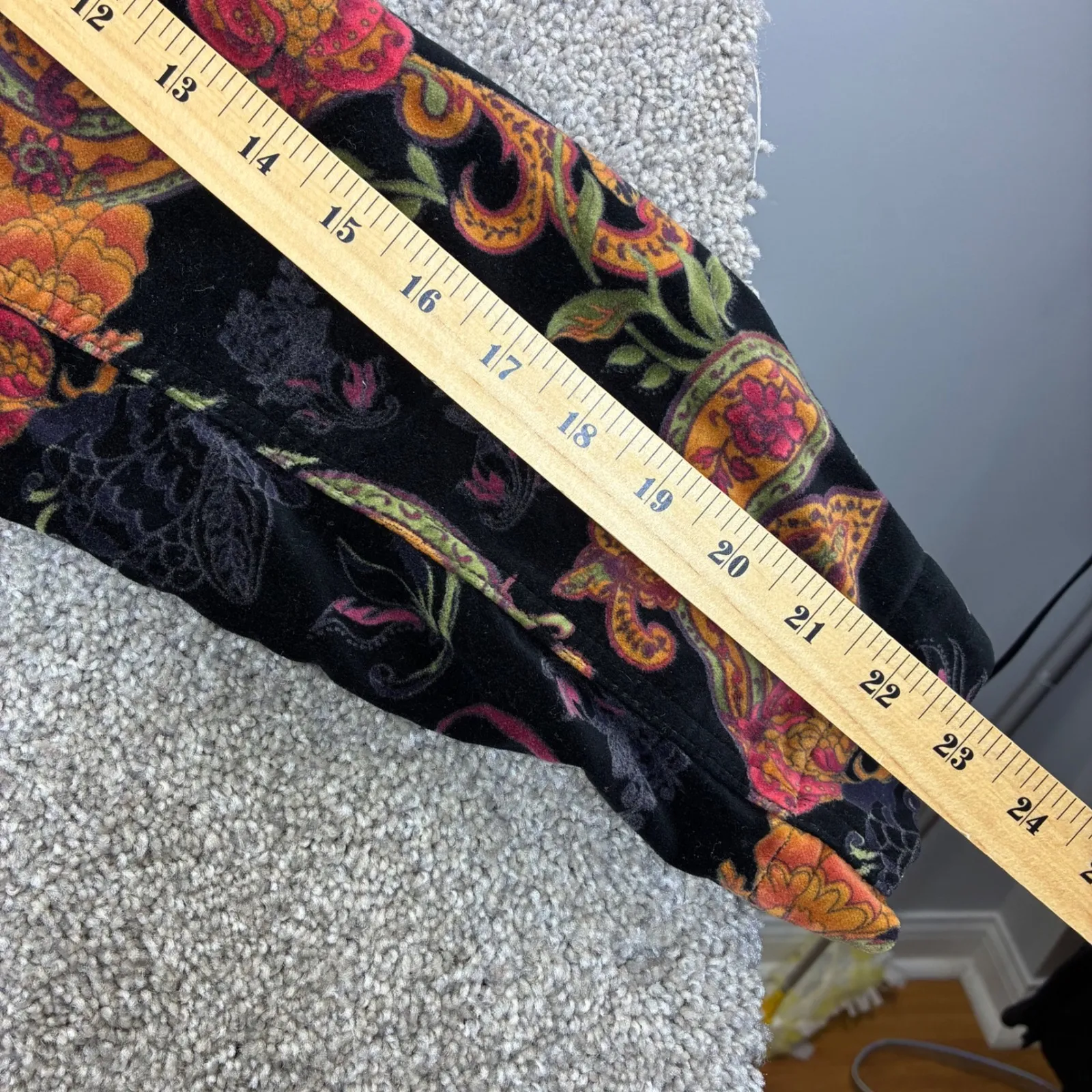 Caribbean Joe Womens L Velvet Paisley Jacket Cotton Colorful Western Boho Retro - Image 5