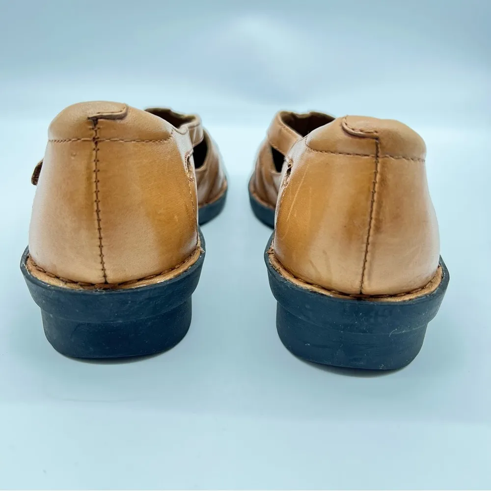 Clarks Bendables Nikki Regatta Tan Woven Leather Flats Comfortable Loafers-Sz 8 - Image 5