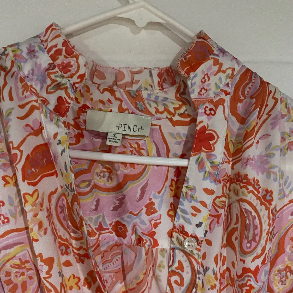 Pinch Pink and Orange Paisley Maxi Dress - Image 4