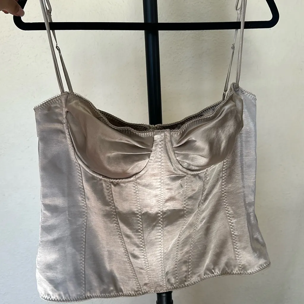 HOUSE OF CB 'Chantal' Champagne Satin Corset NWOT XL‎ - Image 3
