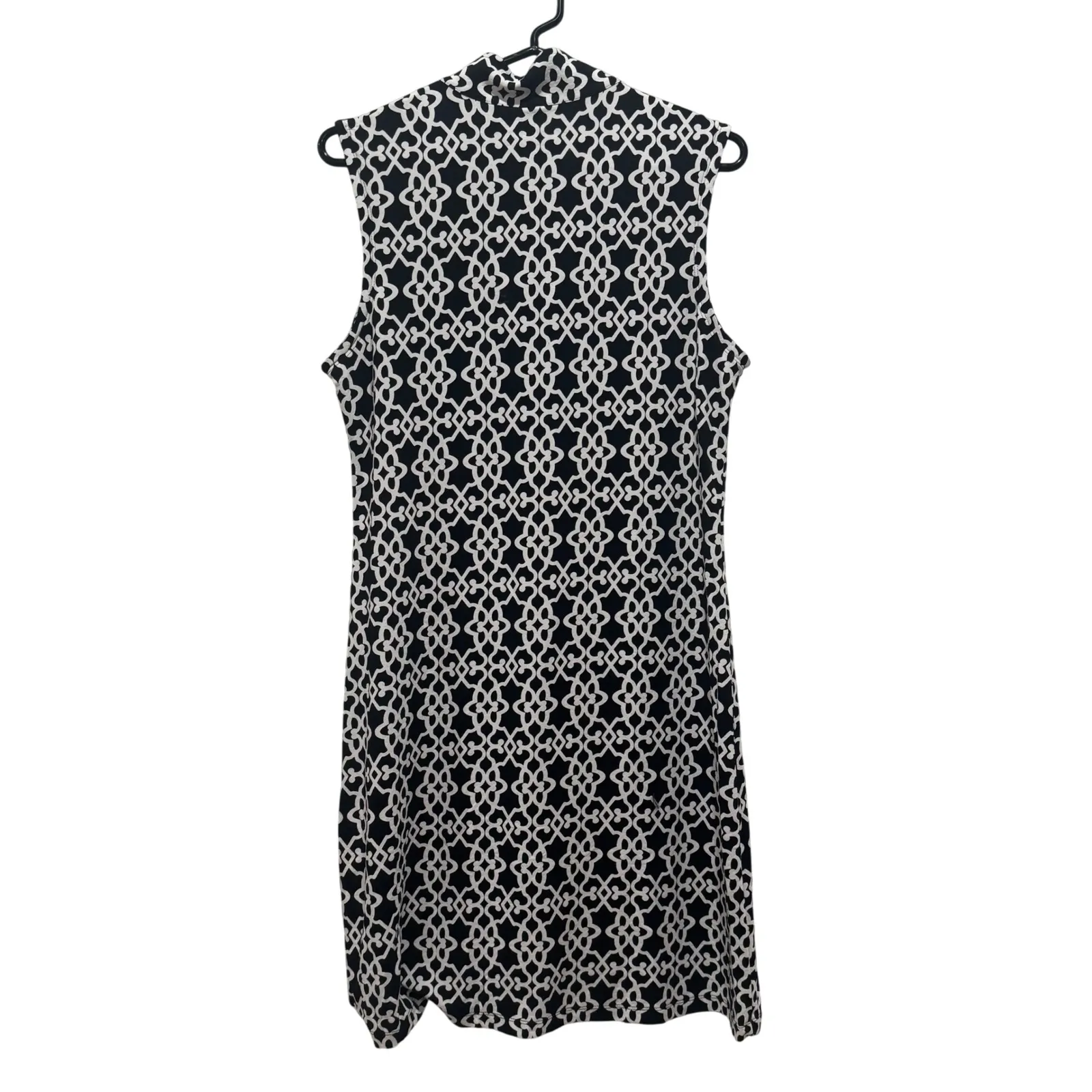 IBKUL Women's Medium Sleeveless Dress Black White Geometric Golf Athletic UPF 50 - Image 5