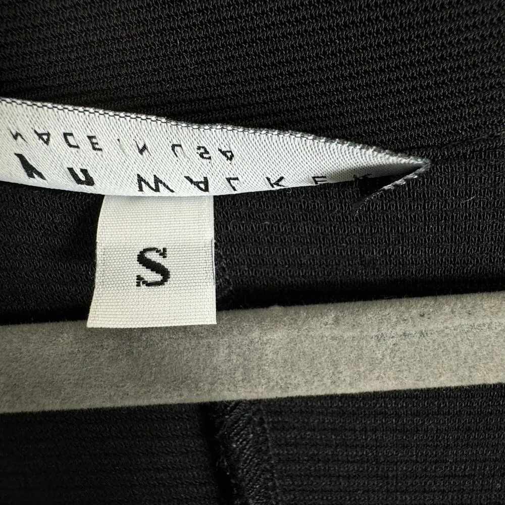 Brynn Walker Black Open Heavy Knit Waist Tie Duster Vest Made In USA Size S - Image 5