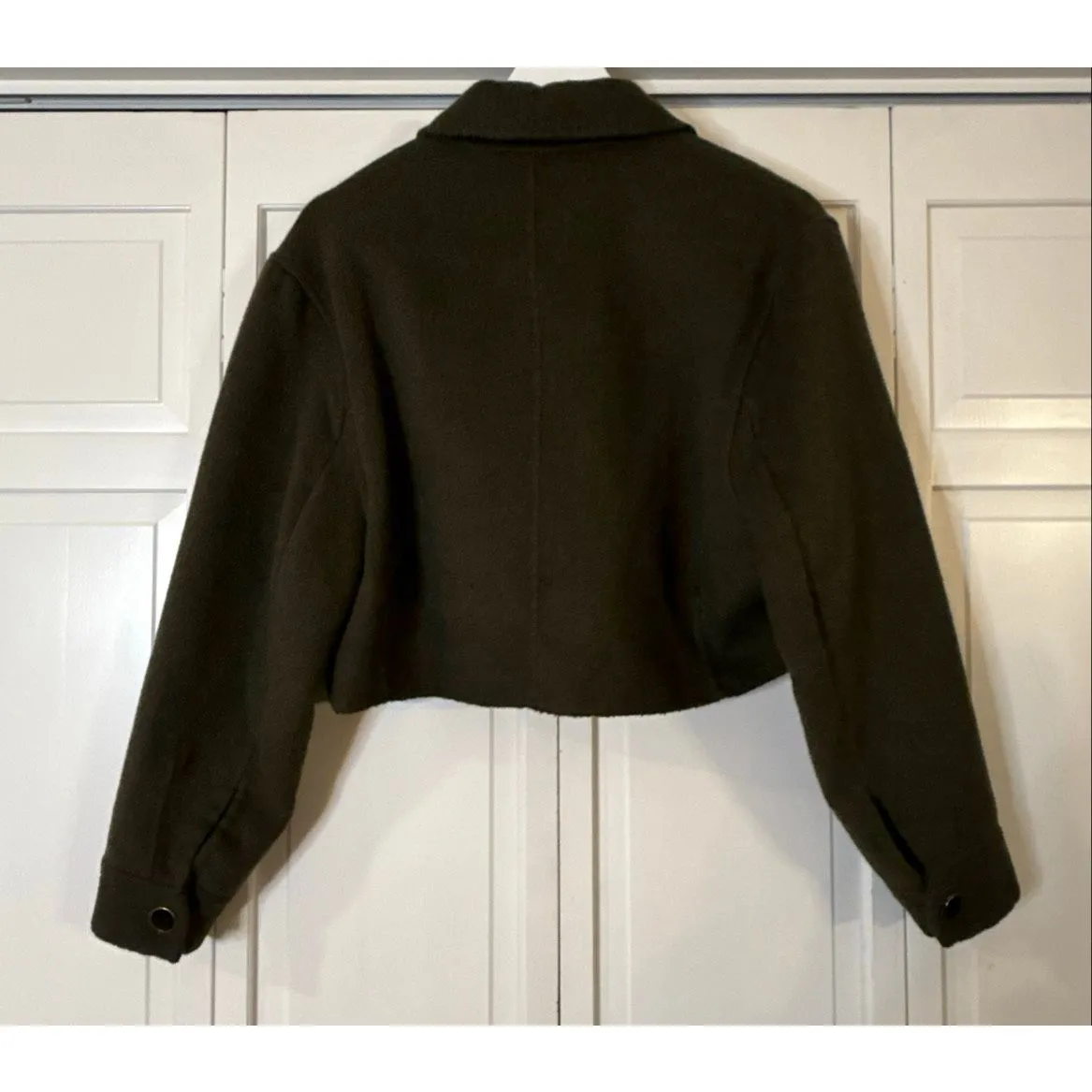House of Harlow 1960 green wool blend cropped jacket size small - Image 11