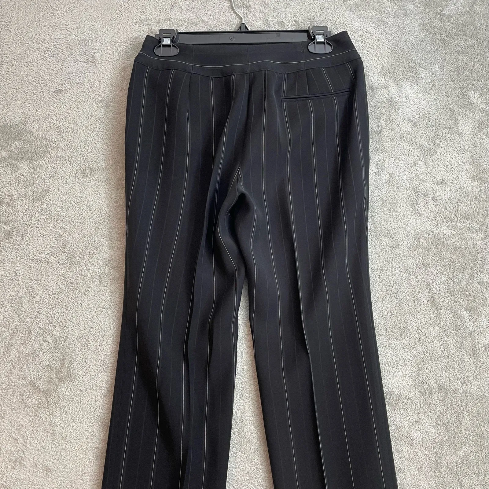 Emporio Armani Dress Pants Size 6 Black Pinstripe Office Siren Preppy Mob Wife - Image 4