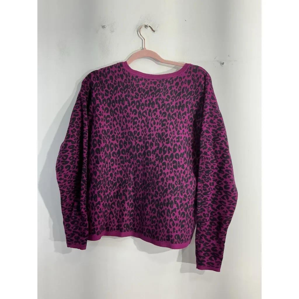 Womans Apt 9 Sweater Pullover Medium Animal Print Long Sleeve Crewneck - Image 2
