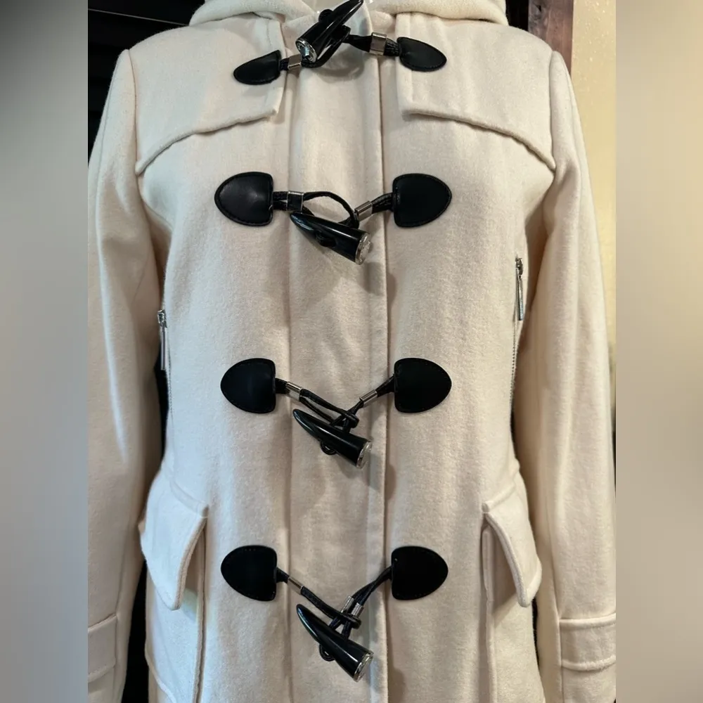 EUC MICHAEL KORS WOMENS COAT WITH HOOD AND BACK BELT MONTGOMERY STLE Sz Sp - Image 3