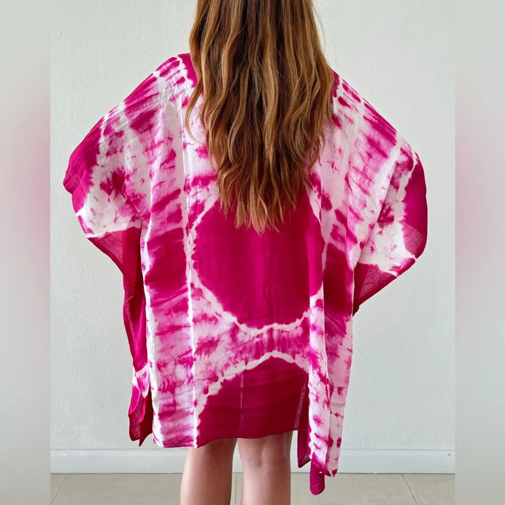 Bijoux Terner Pink Tie dye beach cover-up - Image 2