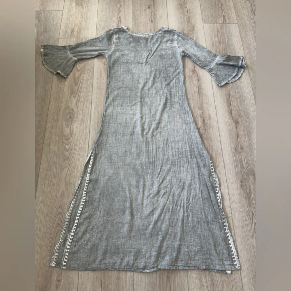 DEBBIE KATZ ( South beach) Elegant Gray Embroidered Dress 🏖️🤍🩶 Size XL - Image 8