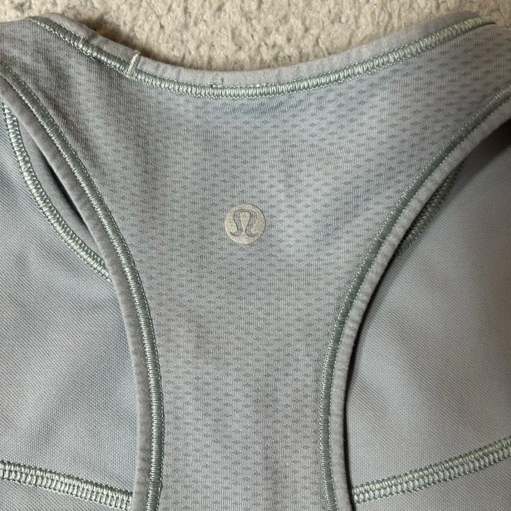 Lululemon Athletica Sports Bra Womens 4 Blue‎ High Neck Ebb To Train Sports Bra Blue - Image 3