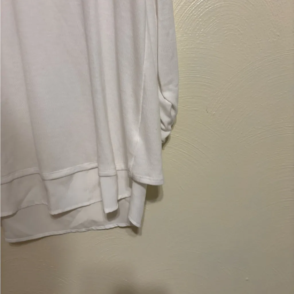 🤍 Grace Elements White Layered Hem Tunic Top – Size L - Image 6
