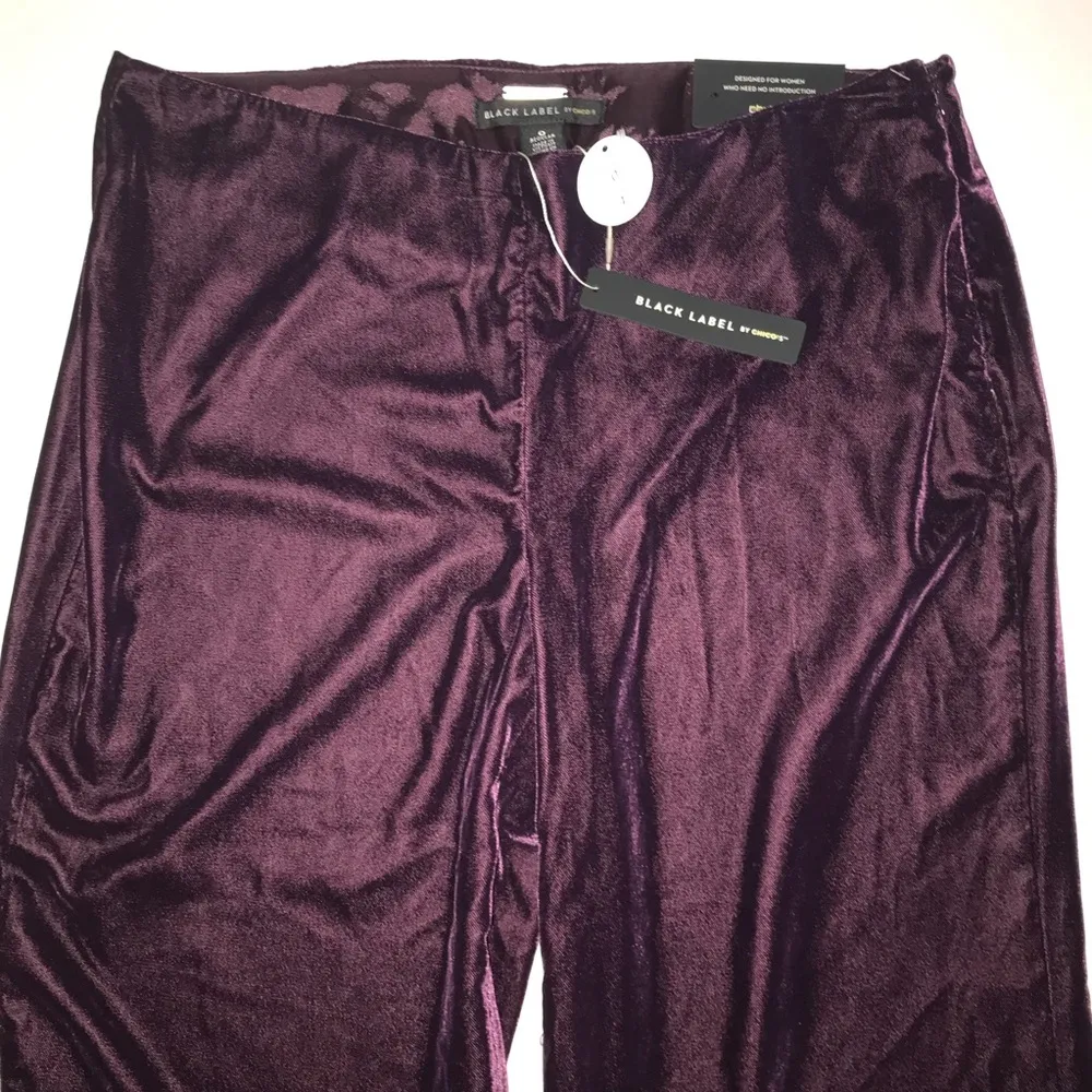 Chico’s Pants Black Label Purple Velvet Wide Leg Pants Sz US 4 (Chico’s 0) NWT - Image 5