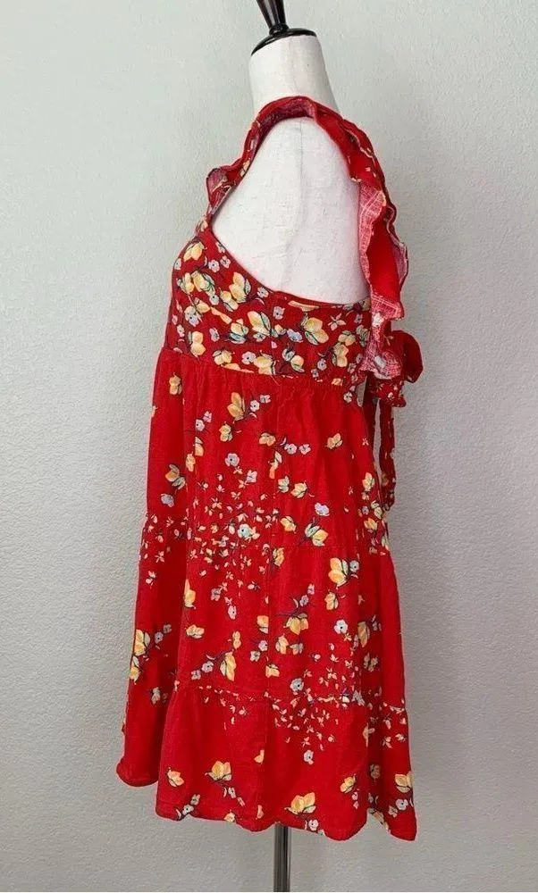 LC Lauren Conrad Linen Blend Ruffle Sleeve Tie Back Orchard Dress - Image 5