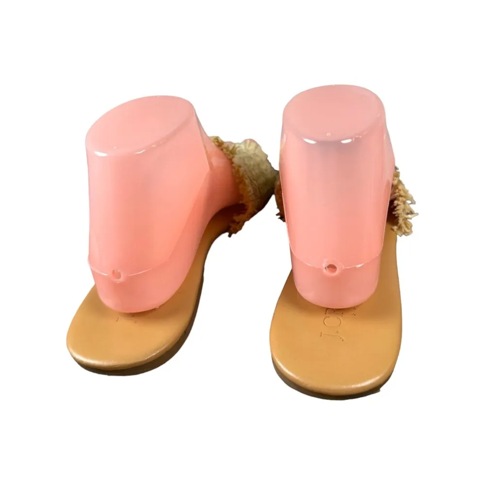 J. Crew Factory Raffia Straw Natural Slides Sandals Women's Size 8.5 Brown - Image 2