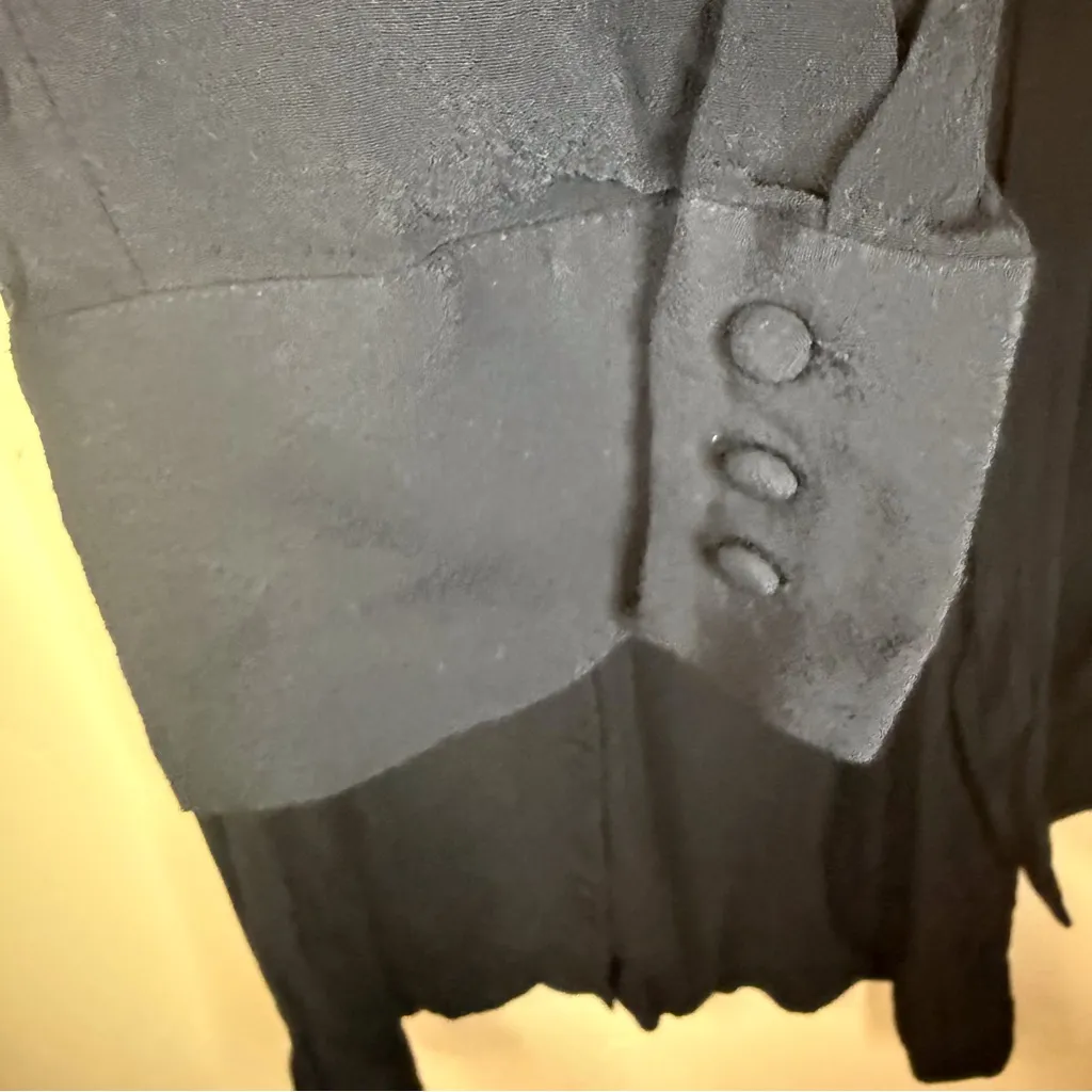 Madewell 2X Women's‎ Heather Long-Sleeve Button-Front Shirt Dress in Black SP21 - Image 5