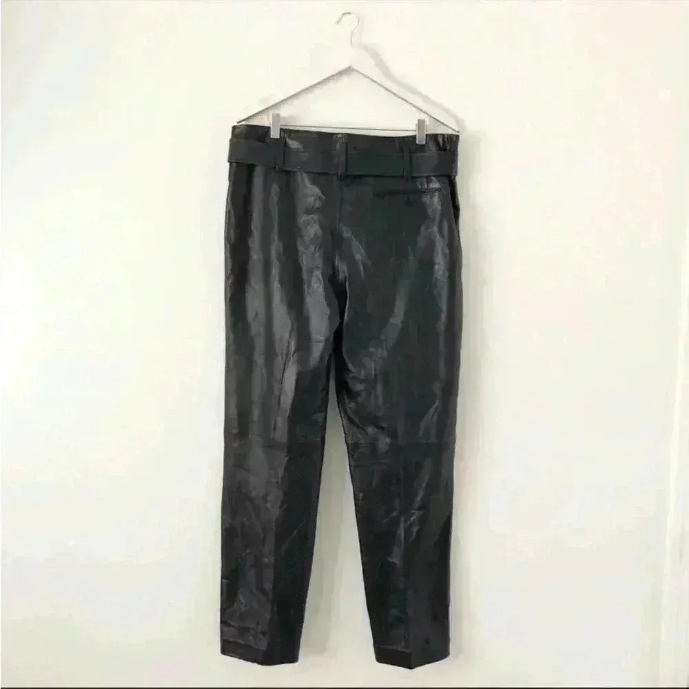 $998 NWT Polo Ralph Lauren High-rise Straight Leather Pants Sz 6 - Image 6