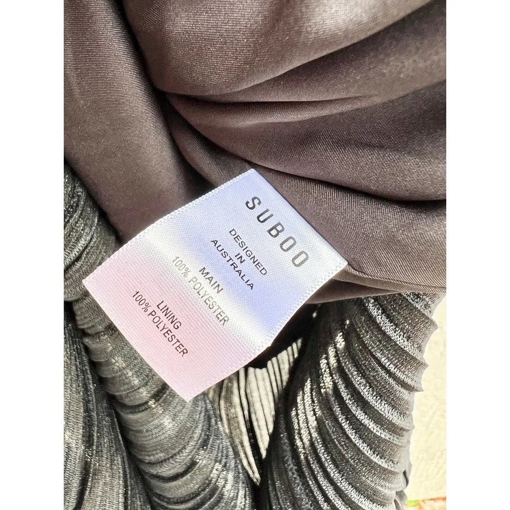 Suboo Crystal Bell Sleeve Plunging Wire Neck Maxi Dress Black Women's Size XS - Image 10