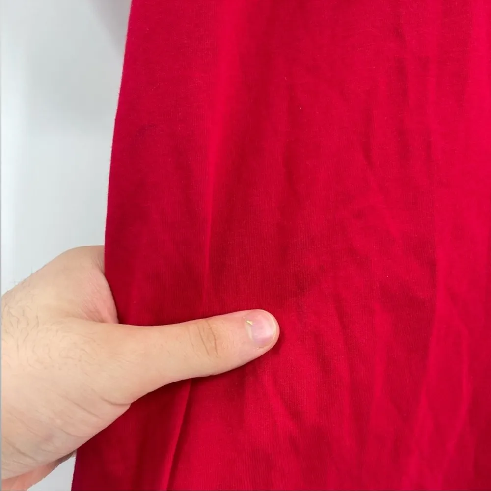 Revolve L'ACADEMIE Los Angeles red ringer tee fringe hem dress size small - Image 5