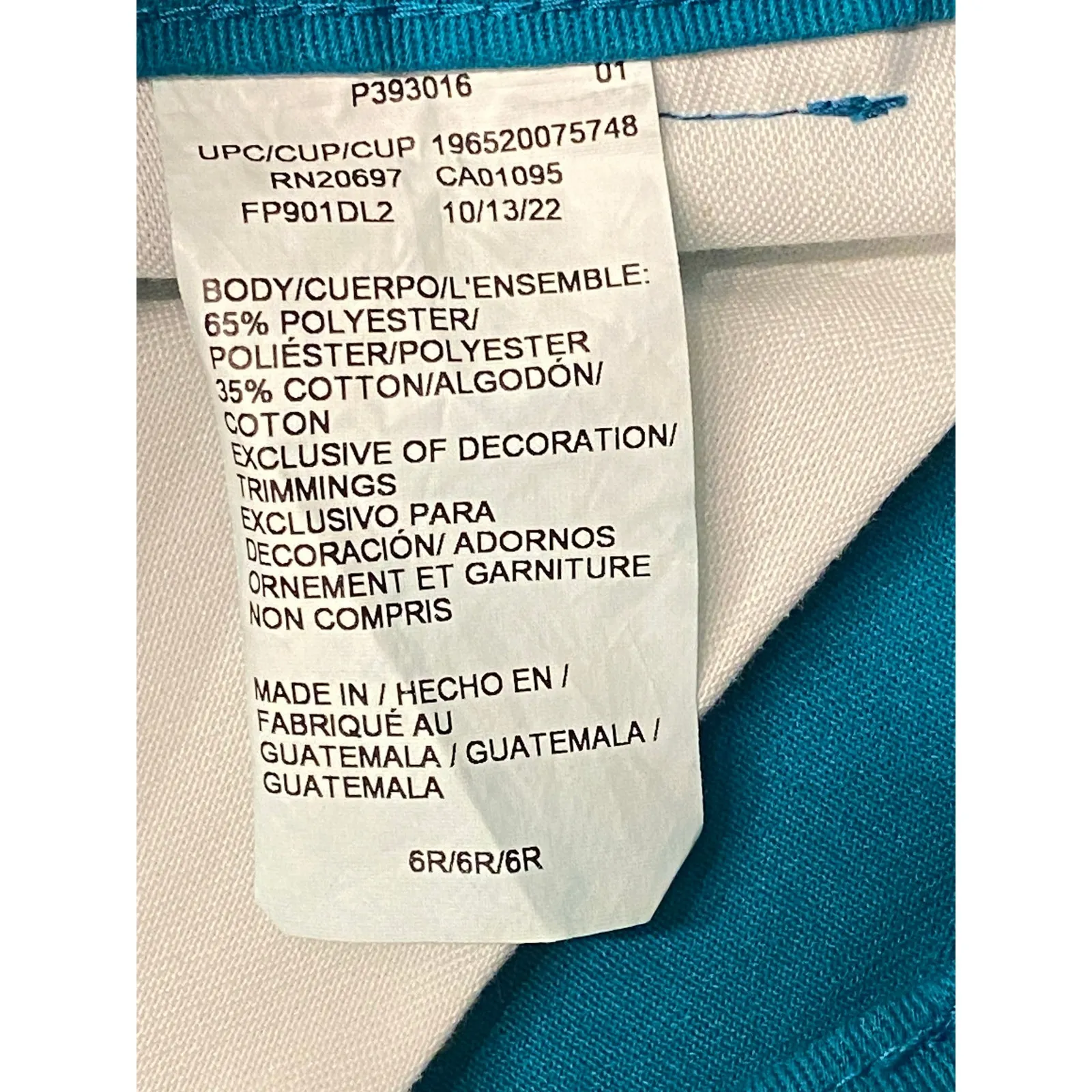 NWT Dickies‎ Teal Work Pants 90s Skater Wide Leg Streetwear Grunge Y2K Size 6 - Image 7