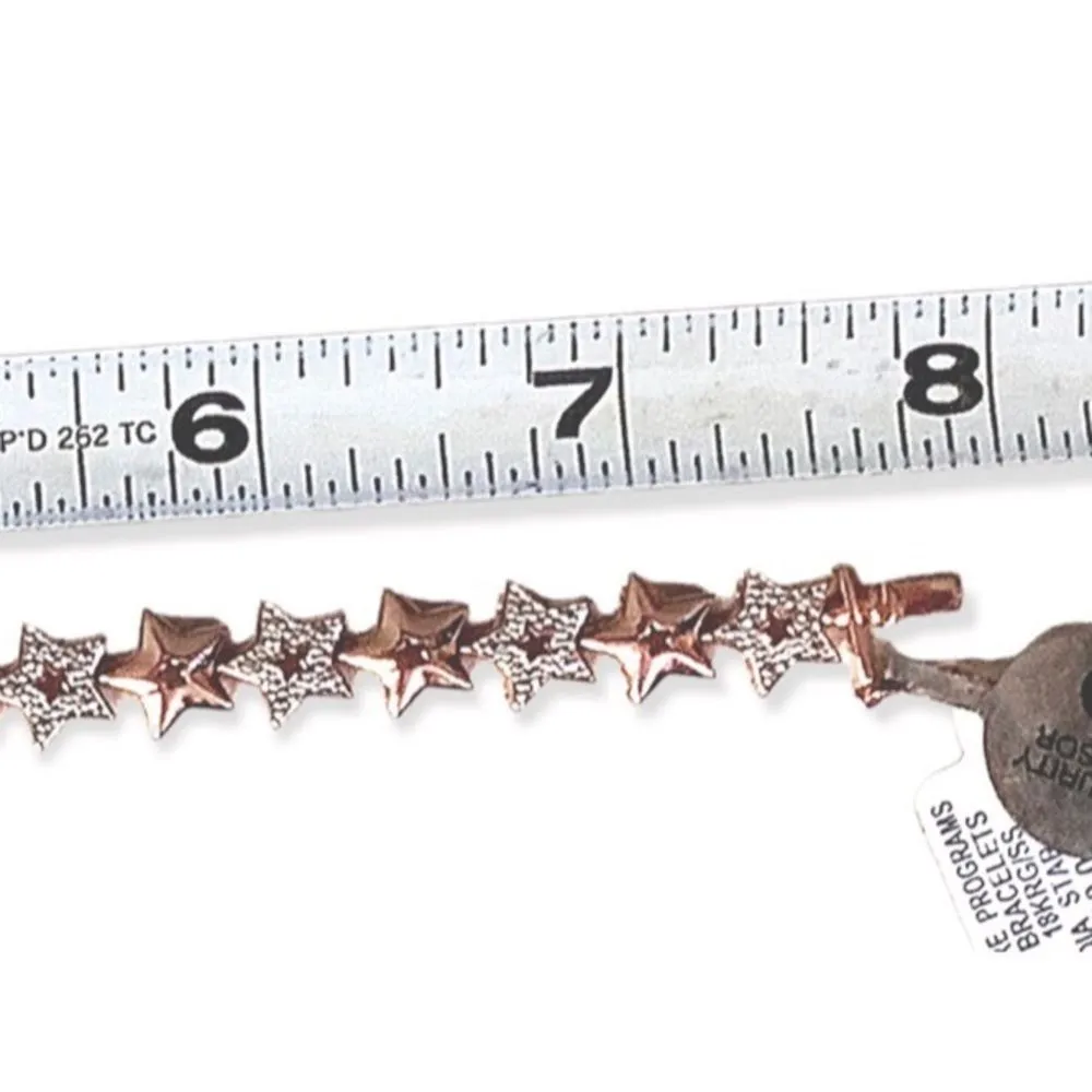 𝅺18K Rose Gold Sterling Silver Plated Diamond Star 8” Bracelet NWT! Retail $100 - Image 13