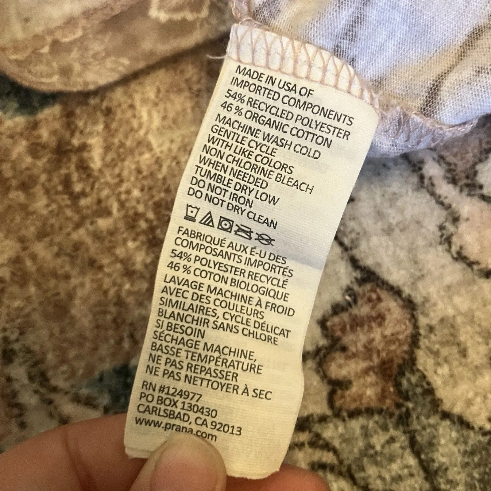 PrAna Floral Pattern Top 3/4 Sleeve Pullover Multicolor Women Size LG - Image 7