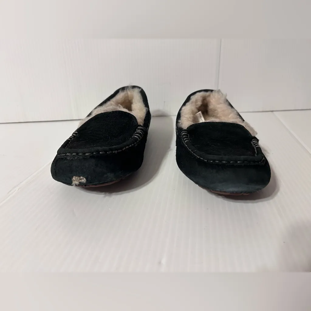 UGG S/N 3312 Ansley black suede slippers shoe women size 6 - Image 4