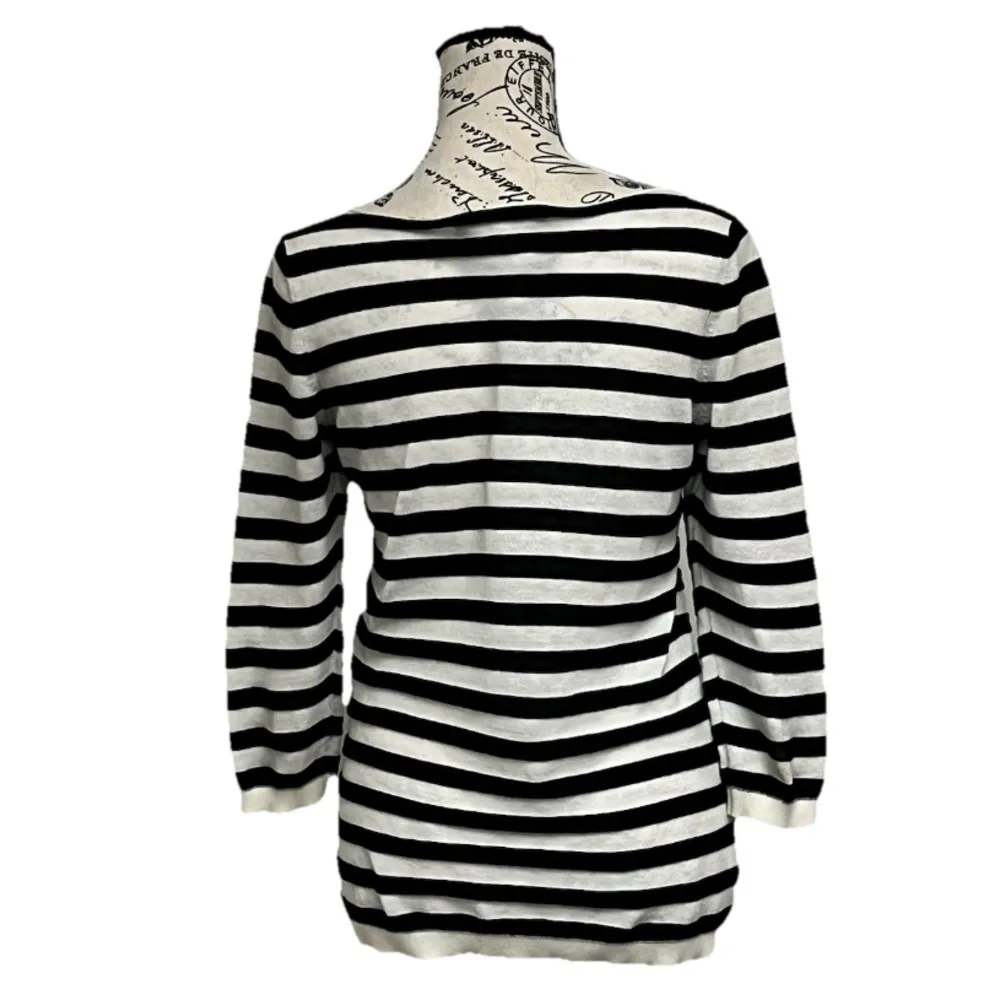 LOFT Striped Boat Neck Cotton Knit Top XS Nautical Sailor Preppy Coastal tunic - Image 5